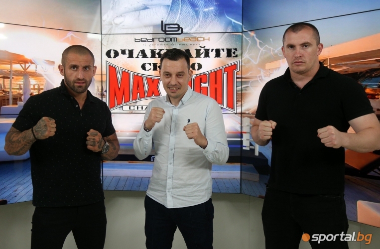 Детелин Далаклиев, Младен Манев и Григор Саруханян в студиото на Sportal.bg преди MAX FIGHT 43